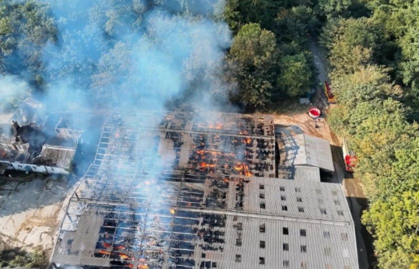 Around 60 firefighters from nearly a dozen stations tackled the blaze at its height (Photo: Wessex Rescue)
