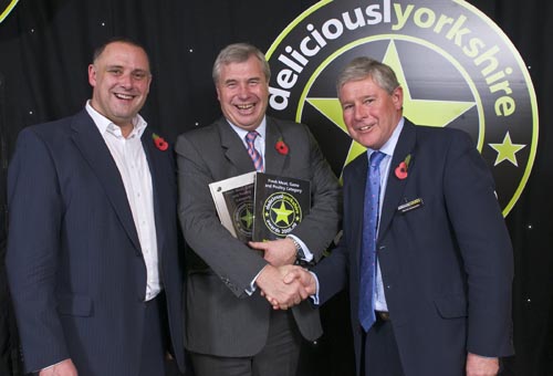 from Left Chris Ellison, OPM Group; Nigel Sampson, Managing Director of Holme Farmed Venison; Patrick Farnsworth, Chairman of Deliciouslyorkshire.