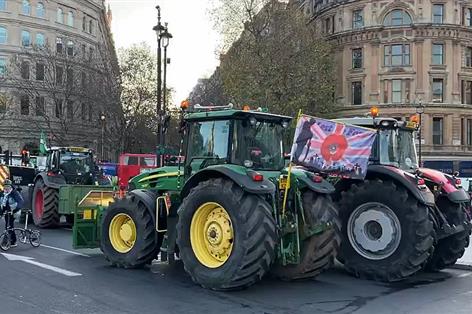 Tractors defy police ban as farmers surge into Westminster on Budget Day