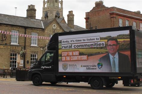 Billboard campaign tells Burnham to listen to rural Britain